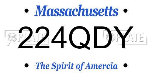 224QDY Massachusetts License Plate