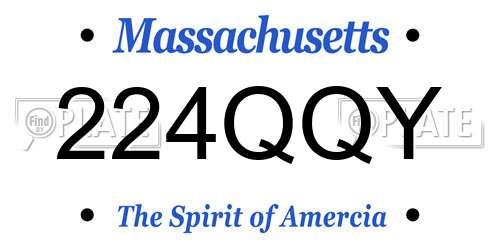 224QQY Massachusetts License Plate