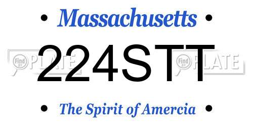 224STT Massachusetts License Plate