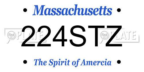 224STZ Massachusetts License Plate