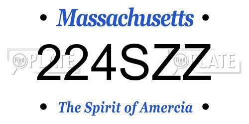 224SZZ Massachusetts License Plate