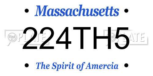 224TH5 Massachusetts License Plate