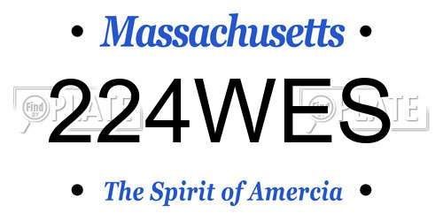 224WES Massachusetts License Plate