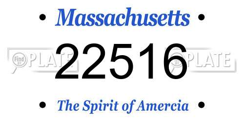 22516 Massachusetts License Plate