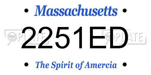 2251ED Massachusetts License Plate