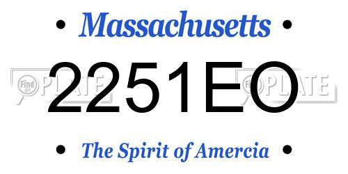 2251EO Massachusetts License Plate