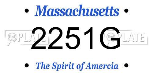 2251G Massachusetts License Plate