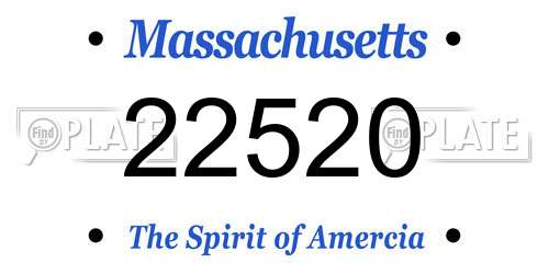 22520 Massachusetts License Plate