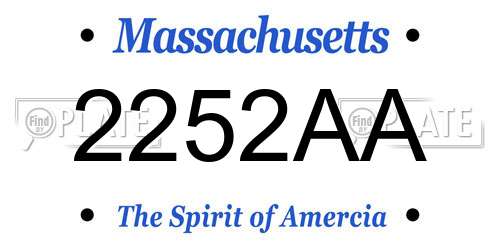 2252AA Massachusetts License Plate