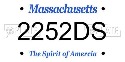 2252DS Massachusetts License Plate