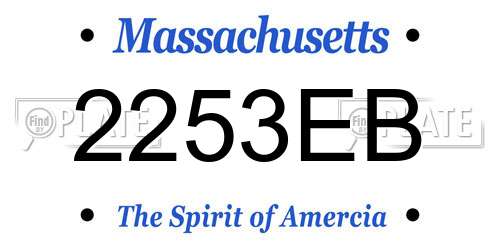 2253EB Massachusetts License Plate