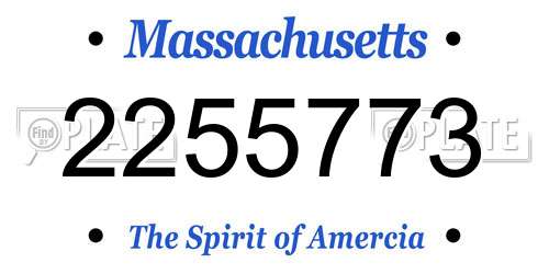2255773 Massachusetts License Plate
