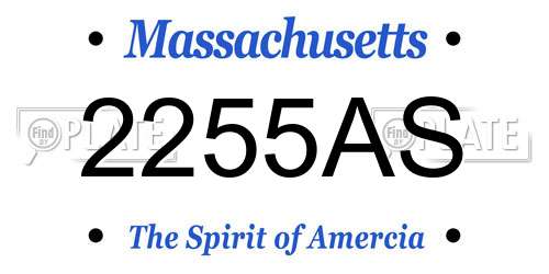 2255AS Massachusetts License Plate