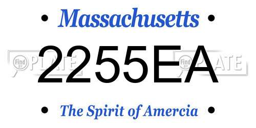 2255EA Massachusetts License Plate