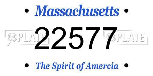 22577 Massachusetts License Plate