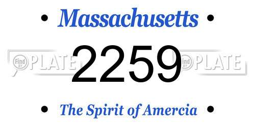 2259 Massachusetts License Plate