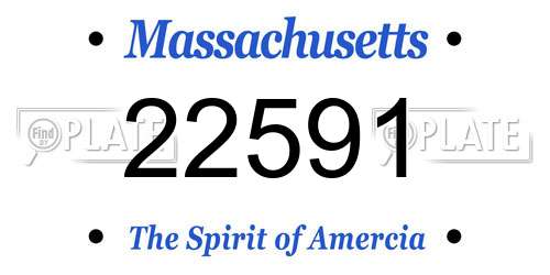 22591 Massachusetts License Plate