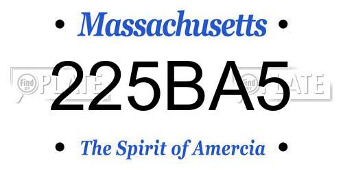 225BA5 Massachusetts License Plate