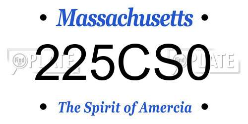225CS0 Massachusetts License Plate