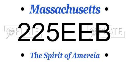 225EEB Massachusetts License Plate