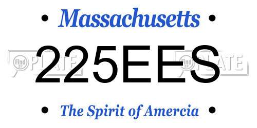 225EES Massachusetts License Plate