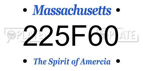 225F60 Massachusetts License Plate