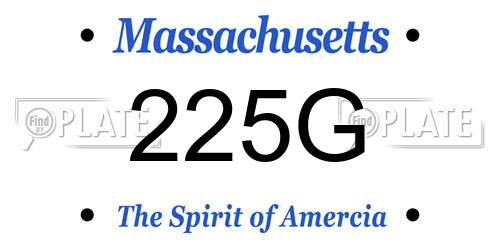 225G Massachusetts License Plate