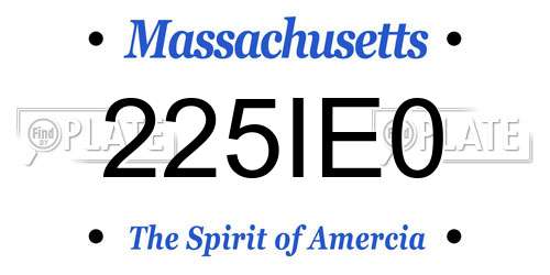 225IE0 Massachusetts License Plate
