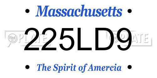 225LD9 Massachusetts License Plate