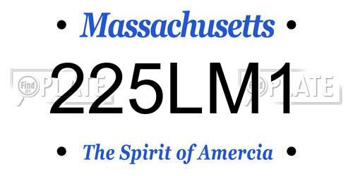 225LM1 Massachusetts License Plate