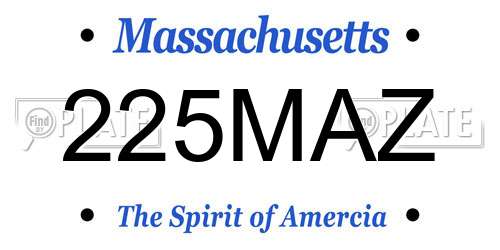 225MAZ Massachusetts License Plate