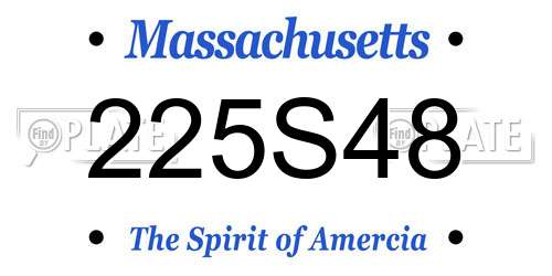 225S48 Massachusetts License Plate