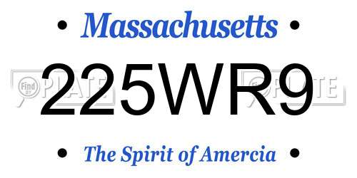 225WR9 Massachusetts License Plate