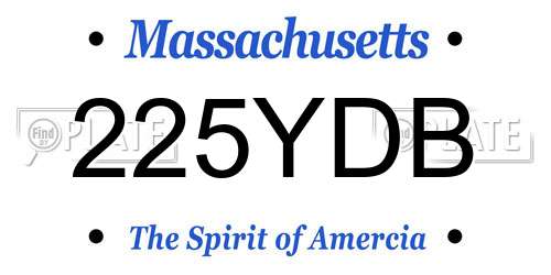 225YDB Massachusetts License Plate