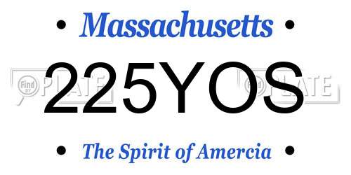 225YOS Massachusetts License Plate