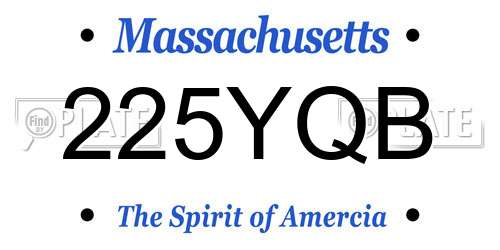 225YQB Massachusetts License Plate
