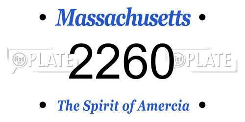 2260 Massachusetts License Plate