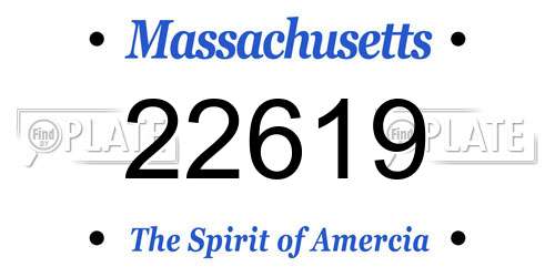 22619 Massachusetts License Plate