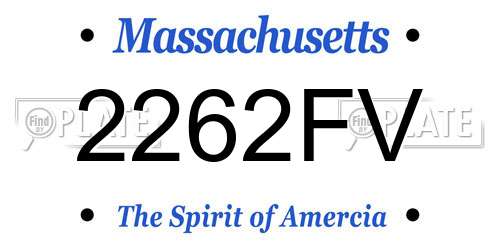 2262FV Massachusetts License Plate