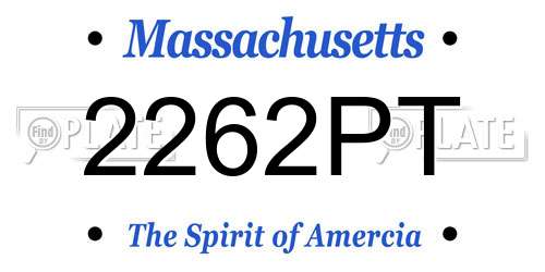 2262PT Massachusetts License Plate