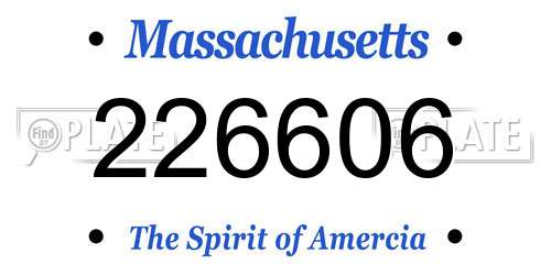 226606 Massachusetts License Plate