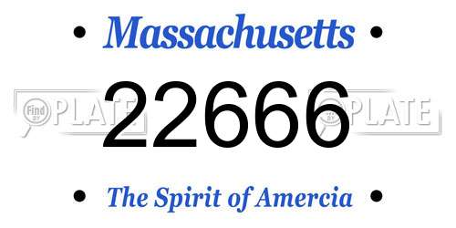 22666 Massachusetts License Plate