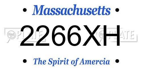 2266XH Massachusetts License Plate