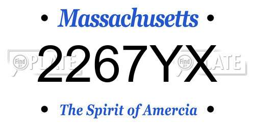 2267YX Massachusetts License Plate