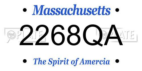 2268QA Massachusetts License Plate