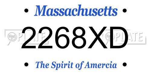 2268XD Massachusetts License Plate