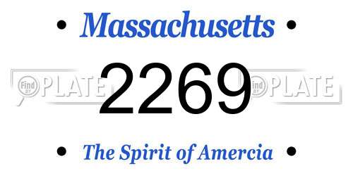 2269 Massachusetts License Plate