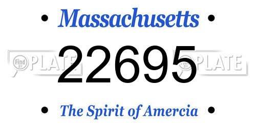 22695 Massachusetts License Plate