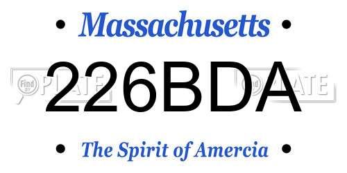 226BDA Massachusetts License Plate