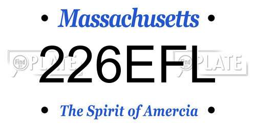 226EFL Massachusetts License Plate